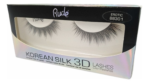 Pestañas Postizas De Seda Korean 3d Rude Cosmetics Color Erotic