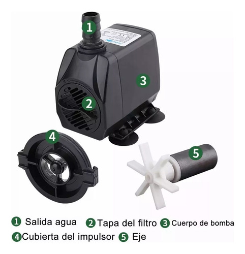 Bomba Sumergible Silenciosa 60w / 3m Para Pecera