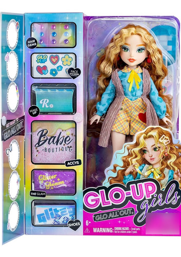 Muñeca De Moda Glo Up Rose. Cambio Color En Uñas Y Labios.