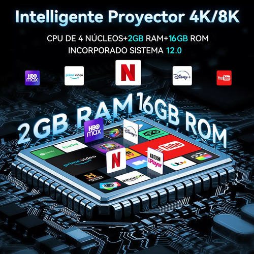 Casa De Los Deseos Proyector Portatil Profesional 4k Android Wifi Hy300 Pro Mini Smart Tv Led Blanco 110-220v