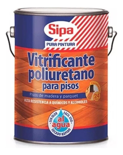 Vitrificante Poliuretano Para Pisos Al Agua Galon Sipa Natur