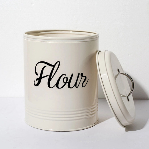 Tarro De Metal Blanco Para Almacenamiento De Harina Para Ali