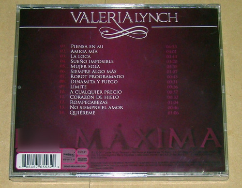 Valeria Lynch  / En Vivo Vol 1 & 2 Lote 2 Cds / Kktus