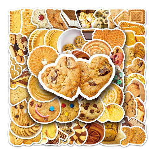Galletas Lindas Cute Deliciosas 50 Calcomanías Pvc Vs Agua