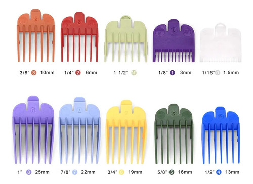 Peinetas Para Maquinas Wahl , Medidas 3mm - 25mm Colores