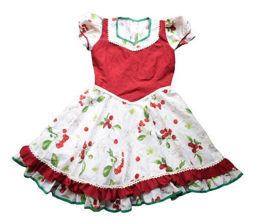 Vestido De Huasa Mujer Hecho A Mano Rojo Talla L