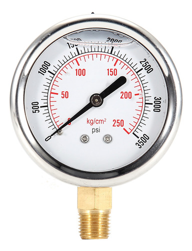 Manómetro Hidráulico Lleno De Líquido Combustible De Acero I