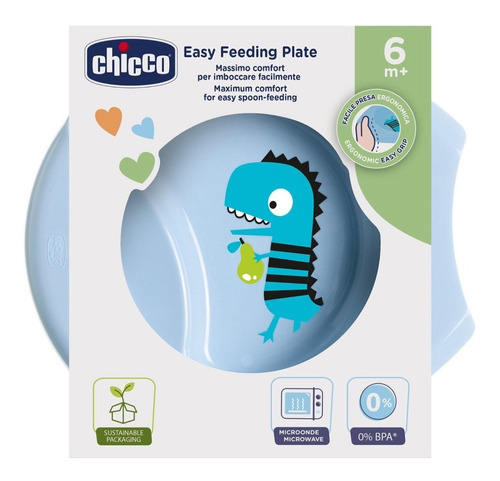 Plato Chicco Easy Feeding Plate Bowl 6m+