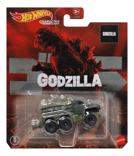Hot Wheels Carro Godzilla Edicion Especial Character Cars Color Verde Camoflage