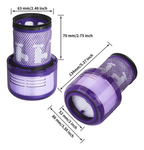 Filtro Hepa De 4 Piezas Para Dyson V12 Slim Detect Absolute