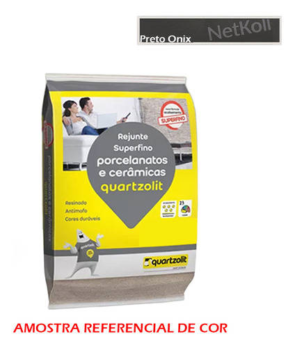 Rejunte Porcelanato Super Fino - Preto Onix 1kg Quartzolit