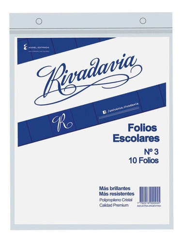 Folios Rivadavia Escolar Nº 3 X 10 Unidades Calidad Premium