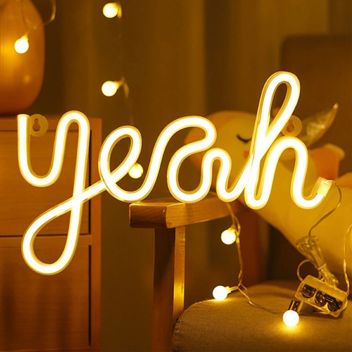 Letrero Led De Neón Con Forma De Sí Para Decoración De Pared