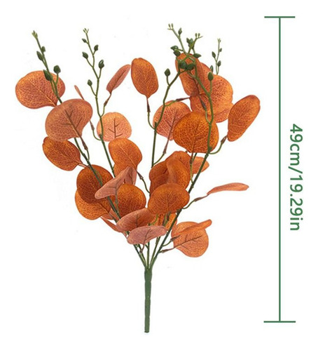 Cw Hojas Artificiales De Eucalipto, Follaje De Seda, Fruta