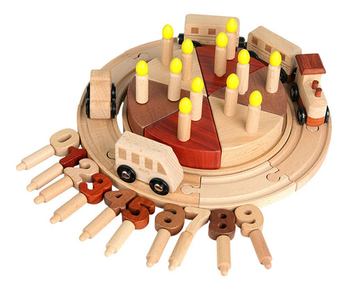 Tren De Madera Para Tartas De Cumpleaños, Juguete