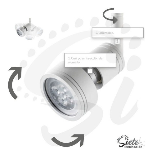 Imagen 2 de 5 de Aplique Luz Led D Pared Techo 2 Luces 7w Spot Gu10 Moderno