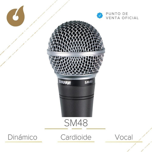 Imagen 3 de 10 de Micrófono Dinámico Shure Sm48 Vocal Cardioide Origen México