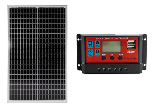 Panel Solar 40wp + Regulador Tensión Carga 10 Amper - Combo