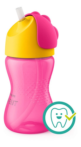 Vaso Con Bombilla Flexible De 300 ml/7 oz Dino Niña