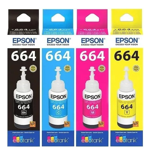 Combo Tinta Epson Original 664 L210 L220 L355 L365 L565 T664