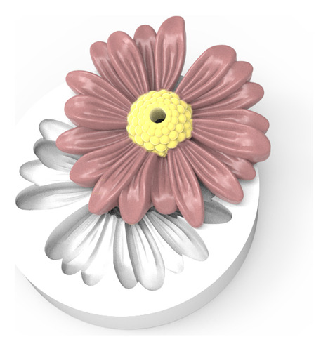 Forma De Silicone Margarida Com Furo | Fazer Vela Artesanal