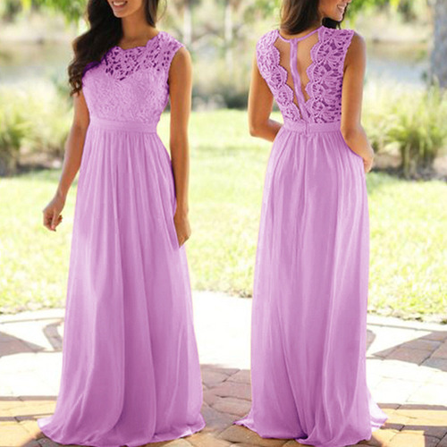 Vestidos Largos De Encaje Para Fiesta Nupcial Sin Mangas Par