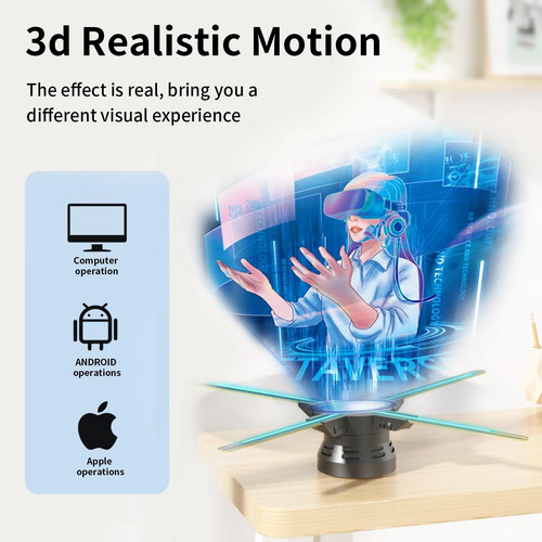Proyector Holográfico Ventilador De Control Wifi De La