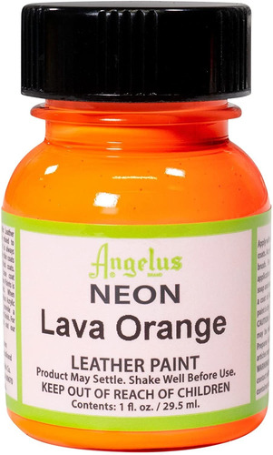 Pintura Para Cuero Angelus Neon - 1 Oz - Lava Orange