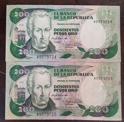 Billete De 200 Pesos Primera Fecha 1983 Thomas De La Rue 