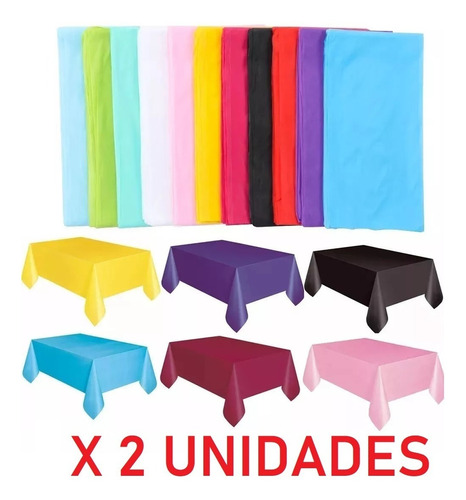 Mantel Plastico Reusables Colores Para Fiestas 180x120cm