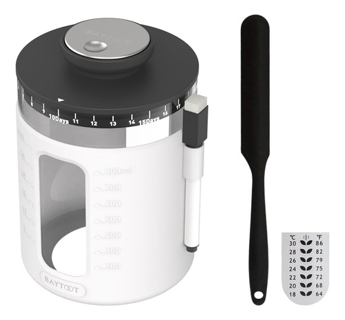 Kit Inicio Tarro Masa Madre 33 Oz Boca Ancha Con Tapa Flujo