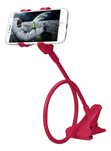 Soporte Universal Flexible Para Celular Para Cama O Mesa Rojo