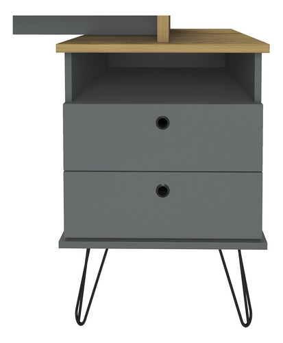 Mesa Escrivaninha Estilo Industrial Flex Lux Olmo/grafito