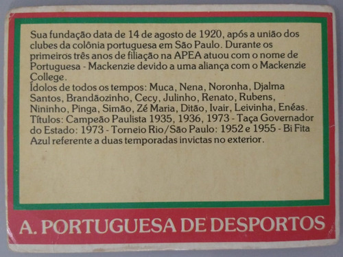 Controle Portuguesa - Sem Marcação - Ping Pong Futebol Cards