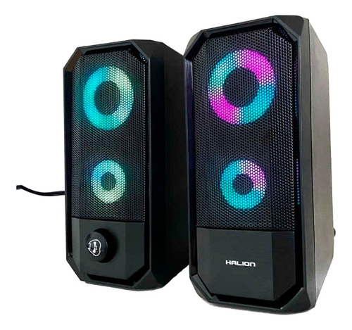 Parlante Halion Para Pc Usb 2.0 Con Luces Rgb Nuevo Oferta 