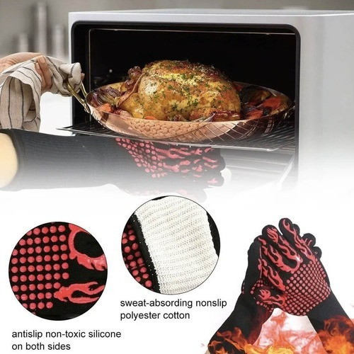 Barbacoa 500 Grados Anti-corte Ignífugo Guantes De Cocina