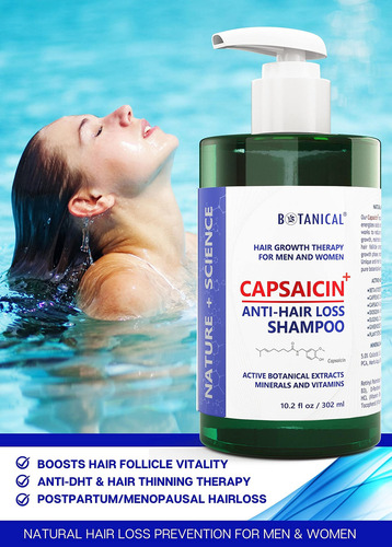 Hair Loss Shampoo Dht Blocker For Hair Growth Capsaicin+ Oil