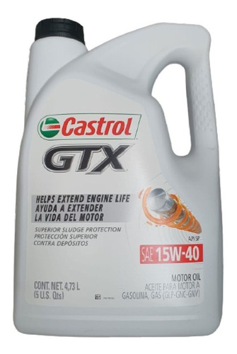 Castrol Aceite de Motor a Gasolina GTX 15W40 Motor 4.73 Lts Garrafa