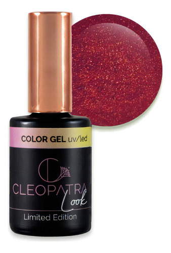 Cleopatra Color Gel Look Las Vegas Roulette Semi X 11ml Color glitter rojo con base translucida