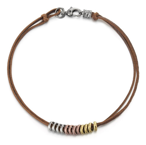 Coolsteelandbeyond Collar De Cuero, Colgante De Dijes De Cue