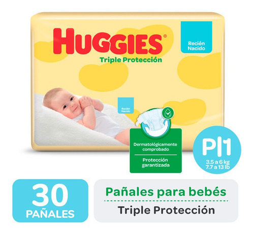 Pañales Huggies Triple Proteccion Px30 Pequeño