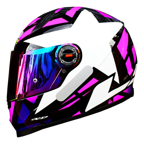 Capacete Ls2 Ff358 Starwar Rosa Preto Estrela Star War