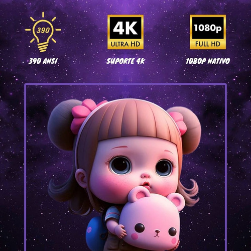 Projetor Hy 320 Wifi Suporte 4k 390 Ansi Android 11 Smart