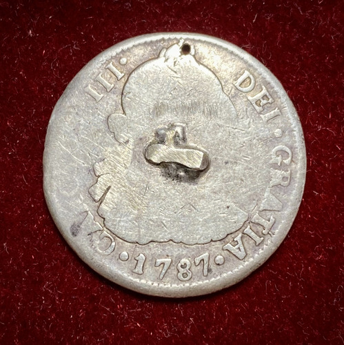 Moneda 2 Reales Chile 1787 Plata 0.903 Carolus Km 30 Escasa (Usado)