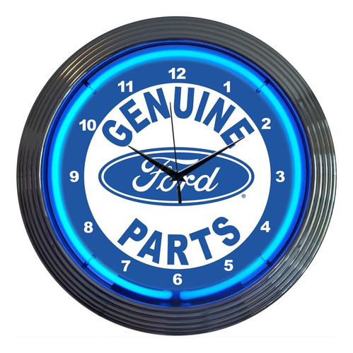 Ford Reloj Piezas Genuinas Pared De Neon 15 Pulgadas