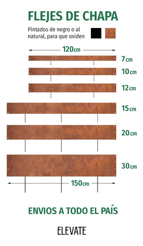 Fleje De Chapa 120x7 Cm En 2 Mm Espesor Pintado De Negro