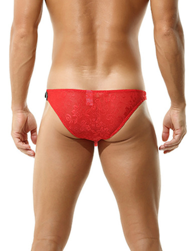 3 Bikinis Para Hombre Corte Cachetero De Encaje Semi Traspar