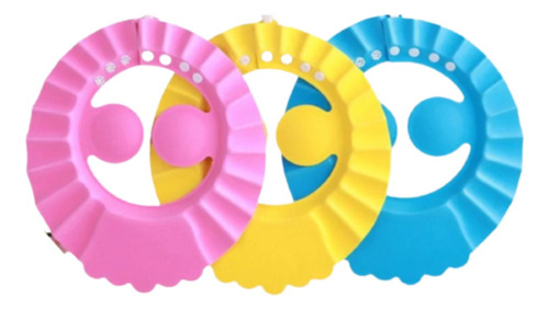 Kit de 2 gorros de baño protectores para ojos y oídos para bebés y niños, color azul