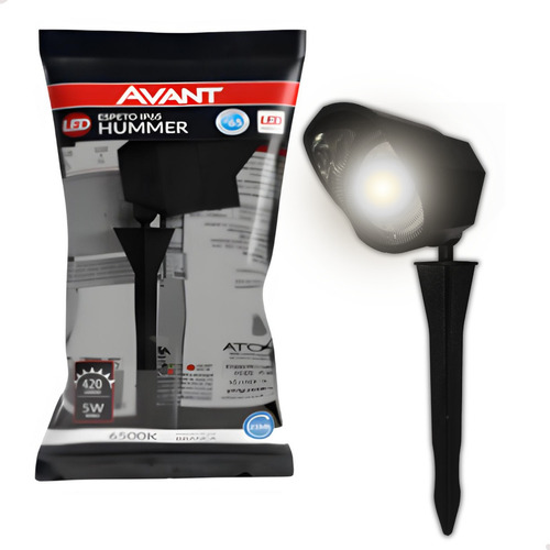 Kit 10 Luminária Espeto Jardim 5w Prova Dagua Cores Carcaça Preto Luz Branco-frio