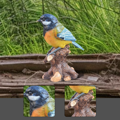 Figuras De Pájaros Escultura De Jardín Mini En La Rama